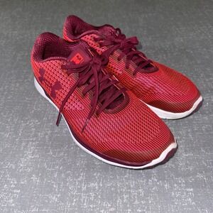 Under Armour Run Fast Twist Red Burgundy Running Shoes 1285494-600 Mens‎ 10